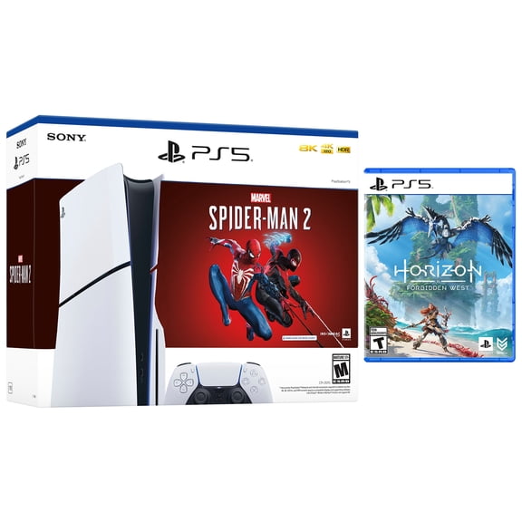 Sony PlayStation 5 Slim Disc Marvel’s Spider-Man 2 and Horizon Forbidden West Bundle