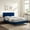 Navy, variant on Modway Leah Chevron Tufted Performance Velvet Twin Platform Bed in White