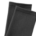 thumbnail image 5 of HAOTAGS Solid Color Cotton Candy-Tone Mid-Calf Socks for Kids – Straight Fit Crew Socks Dark Gray Size 5-13Years, 5 of 6
