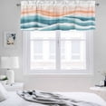 thumbnail image 3 of 2 Pack Abstract Wave Valance for Window Watercolor Blue Modern Art Kitchen Valance Rod Pocket Short Curtain Topper Decorative Window Treatment for Living Room Bedroom 42"x18", 3 of 8