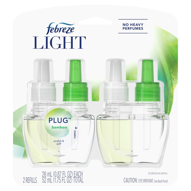 Febreze Plug Light OdorEliminating Air Freshener Refill, Bamboo 2 ct
