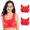 Red, variant on Women's Elasticity Bra 2 Pack, Traceless Breathable Push Up Breathable Wire Free Comfort Everyday Underwear Black XXXL