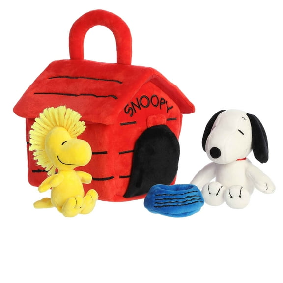 Aurora - Small Multicolor Peanuts - 7" Snoopy's Dog House Playset - Adorable Stuffed Animal