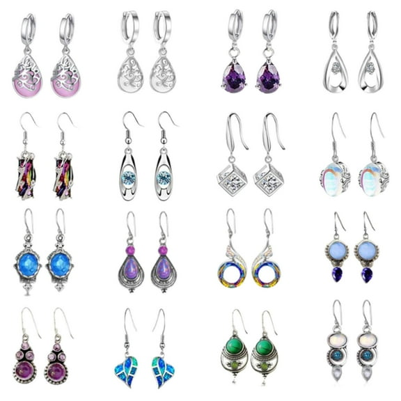 NGHnuifg New Set Of Earrings Opal Earrings Drop Diamond Gradient Pair Bohemian Ear Clips Star Dangle Earrings Multiple Earrings Set for Women Womens Earrings Dangling Trendy