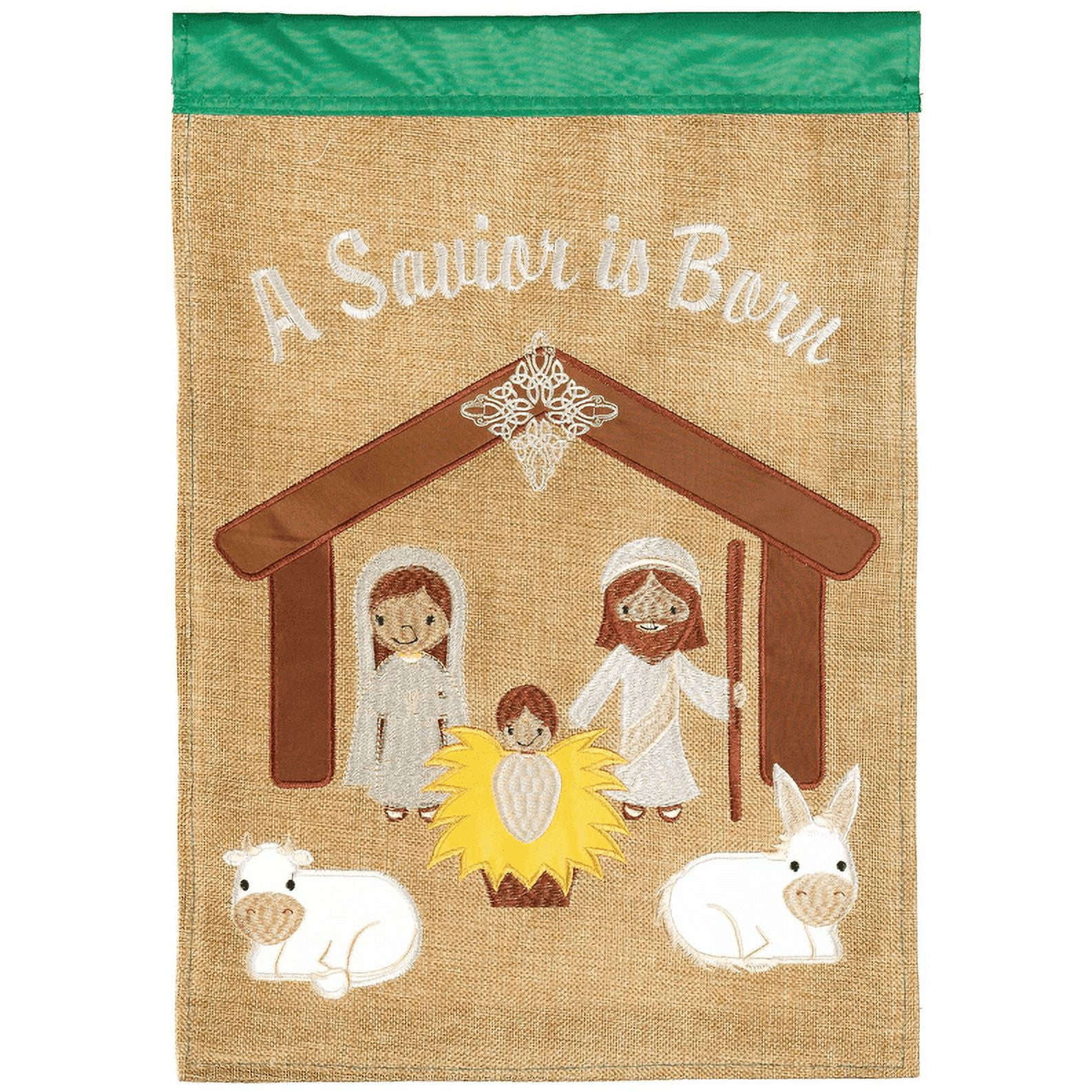 Magnolia Gardens M011646 13 x 18 in. Nativity Polyester Garden Flag
