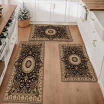Farmhouse Kitchen Rugs Set 3 Piece, Boho Kitchen Mats for Floor, Non-Slip Kitchen Rug Waterproof Mats for Kitchen, Runner Rugs for Hallway Laundry Holiday Sink Decor