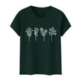 thumbnail image 3 of Tittly T Shirts for Women Spring Tops for Women Women's Floral Print 2D Round Neck T Shirt For Spring And Summer Fashion Soft And Casual Top Graphic Tees Tshirts Shirts Purple XL, 3 of 3