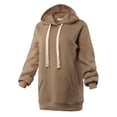 thumbnail image 2 of A2Y Women's Oversized Loose Fit Longline Long Sleeve Pockets Hoodie Sweatshirts Mocha L, 2 of 6