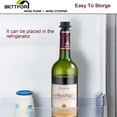thumbnail image 3 of BETTFOR Wine Saver Pump with 4 Vacuum Wine Stoppers, Wine Bottle Stoppers with Food Grade Silicone Leak proof Keep Fresh Suitable for All Standard Wine Bottles, 3 of 6