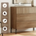 thumbnail image 3 of Modern 9 Drawer Dresser TV Stand for TVs up to 100 Inch, Reeded Entertainment Center, Wood TV Console with Storage for Living Room, 3 of 8