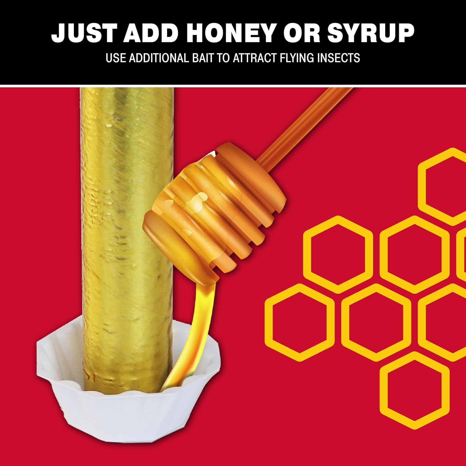 Gold Stick Fly Trap 4-Pk, Bug & Fruit Fly Traps for Indoors & Outdoors, Premium Adhesive Mosquito, Gnat, & Bug Catcher, Insect Killer, Pet Safe, Bulk Pest Control for Home