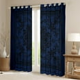 thumbnail image 2 of Manfei Damask Floral Curtains Pack of 2 (42x84 Each),Vintage Baroque Geometric Curtains Blackout,Black Deepblue Bedroom Curtains For Girl Boy,Breathable Home Decor, 2 of 6