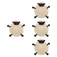 thumbnail image 2 of Posavasos con forma de oveja, posavasos de poliéster tejidos a mano, posavasos de dibujos animados de moda, posavasos para bebidas para regalo, hotel, Beige, 2 of 8