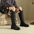 thumbnail image 3 of Rokment Women's Platform Knee High Winter Boots Fashion Casual Puffers Plush Lined Chunky Mid Heel Wide Calf Snow Dress Boots for Women Cold Weather Black Size 6.5, 3 of 6