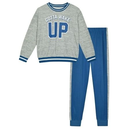 Sleep On It Boys 2-Piece Hacci Pajama Sets - Wake Up , 6-7