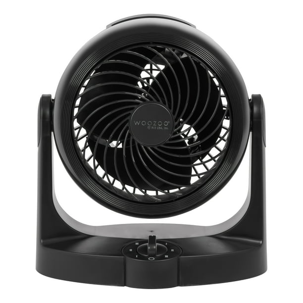 Woozoo Quiet Personal Desktop Circulating Fan, Black
