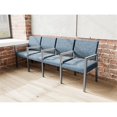 thumbnail image 3 of Pemberly Row Waiting Reception 4 Seat Tandem Seating Wood Frame in Blue, 3 of 5