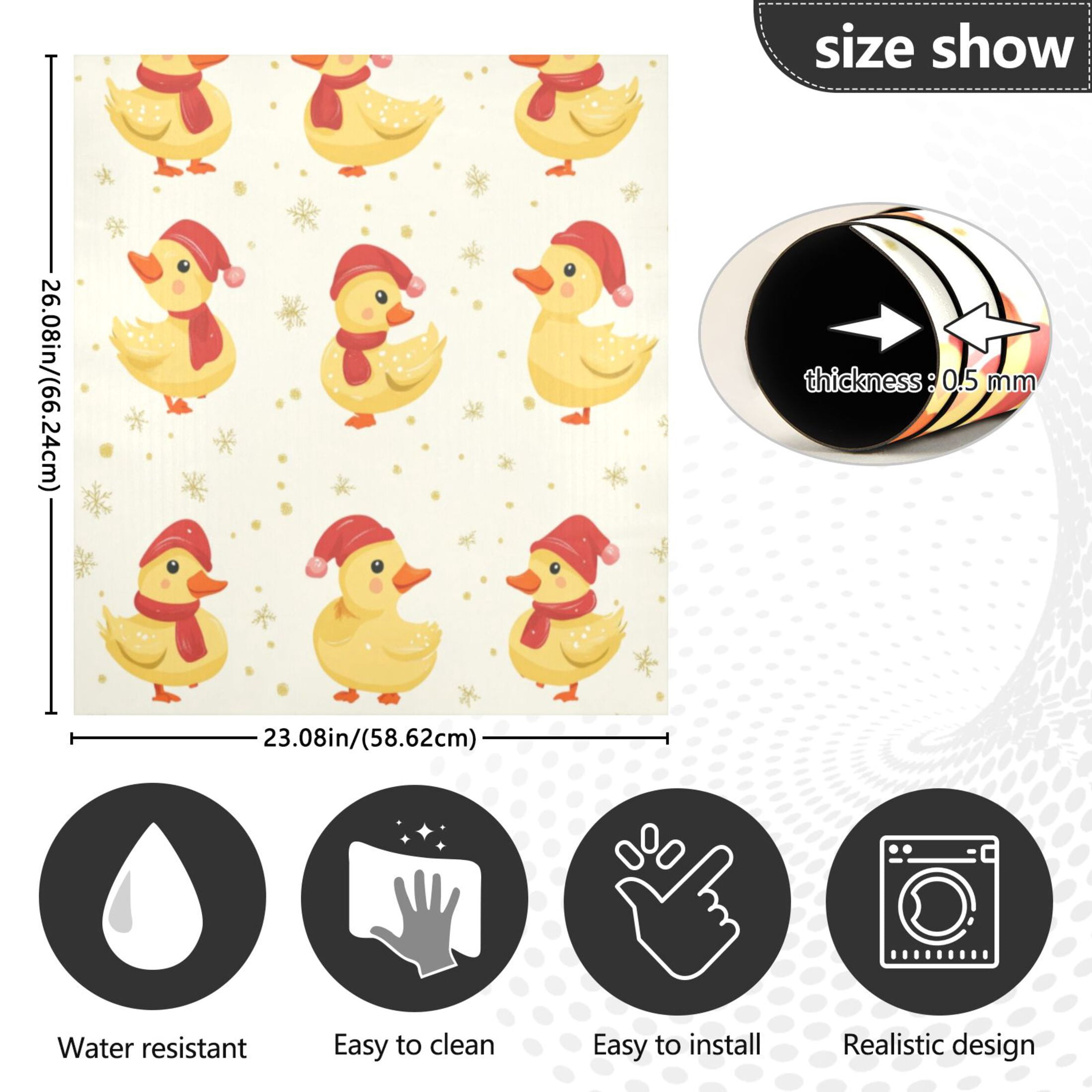 Dishwasher Magnetic Sticker 23x26 Inch Refrigerator Magnetic Sticker Washing Machine Magnetic Sticker Kitchen Panel Magnetic Sticker Home Decor Christmas Duck Seamless