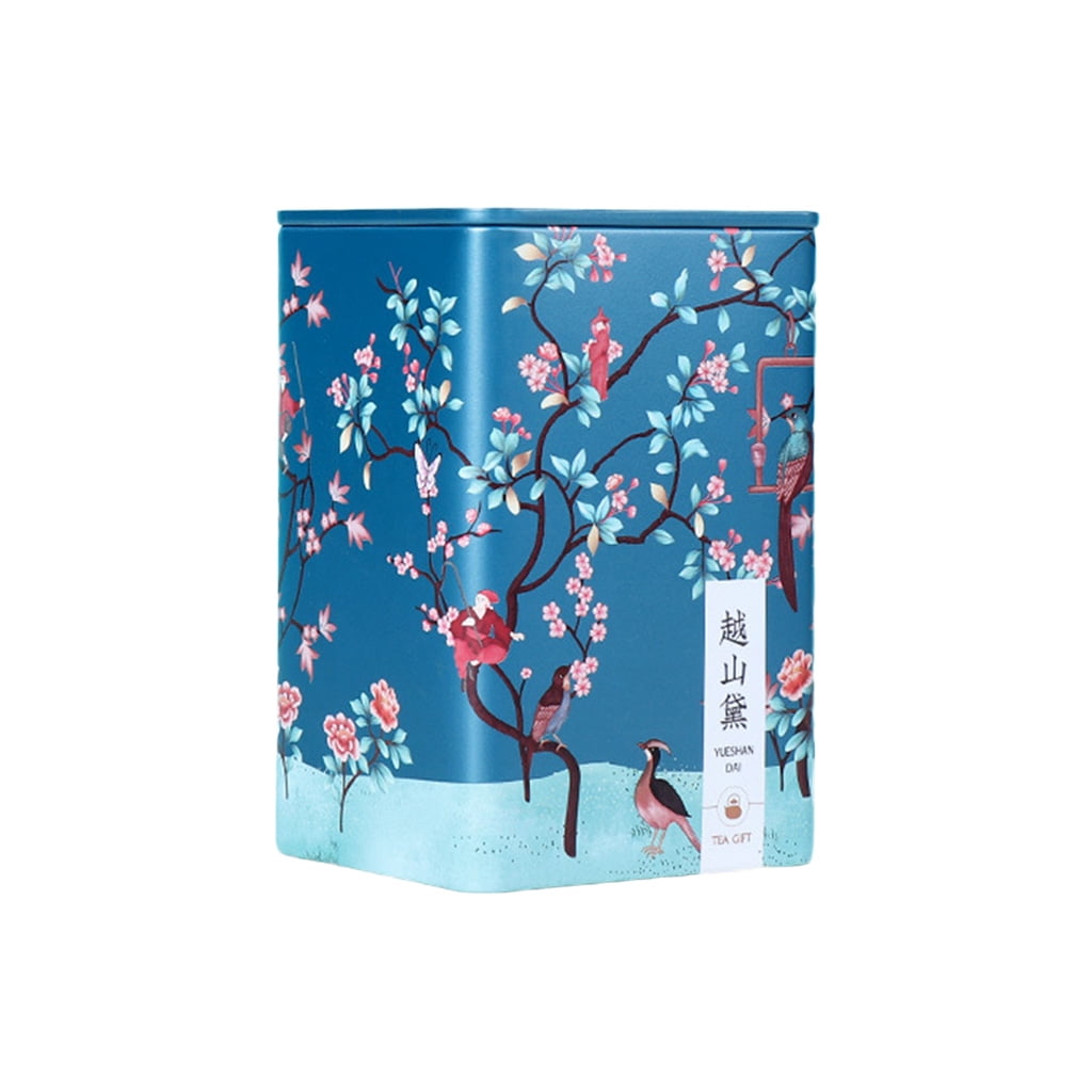 HESITONE Tea Container Snack Storage Box Metal Candy Cans Vintage
