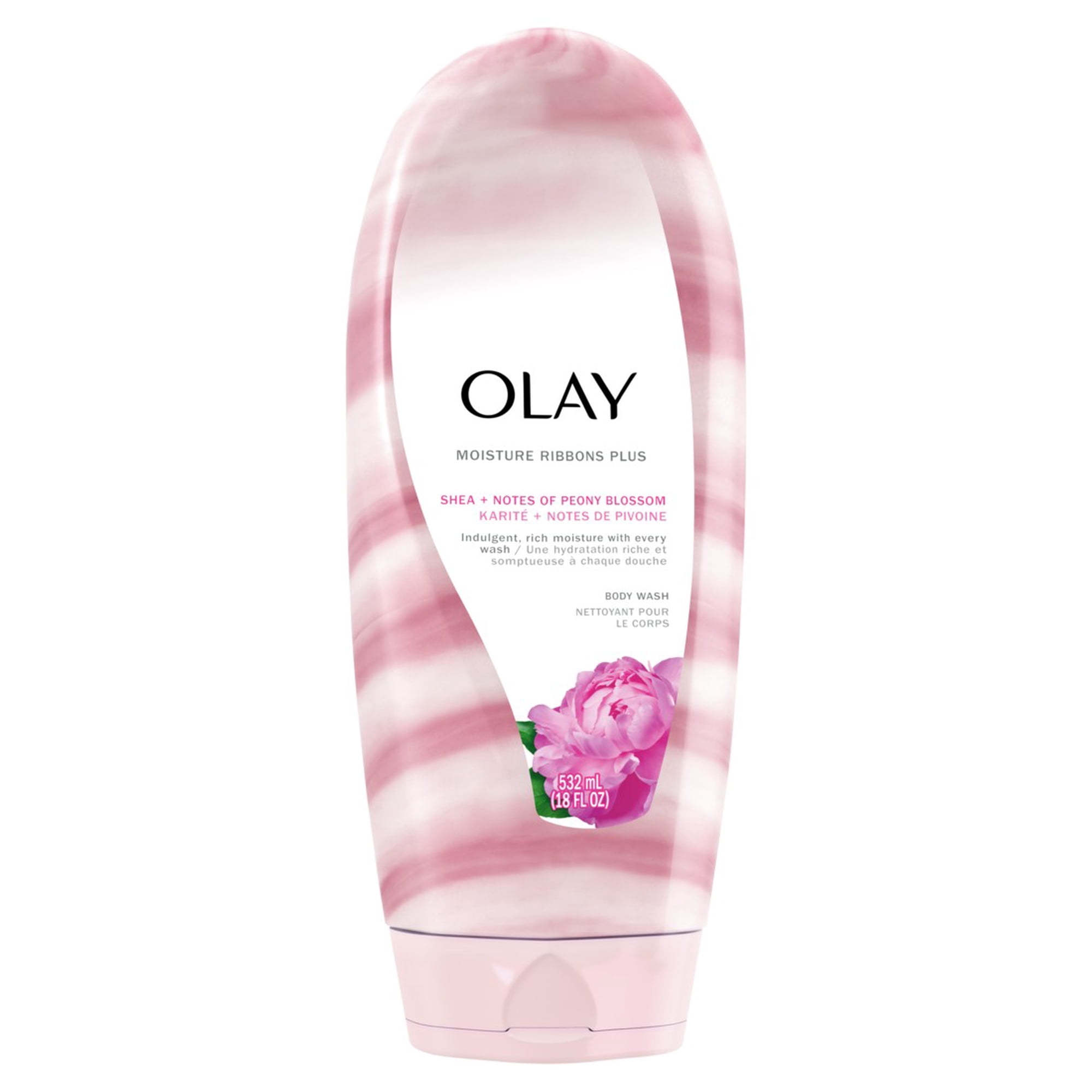 Olay Body Wash Moist Ribbons+ Shea+Notes Of Peony 18oz (Pack of 3)