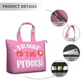 thumbnail image 2 of 22 Inch Oversized Travel Bag Lightweight Canvas Weekender Duffel with Multi Pockets, Slogan Print, 2 of 5