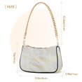 thumbnail image 3 of White Marble with Golden Womens Chain Shoulder Bag Tote Handbag Clutch Hobo Purse with Zipper for Travel Casual, 3 of 7