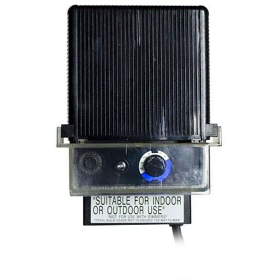 Dabmar Lighting Magnetic 150 Watt Low Voltage Transformer with Manual Timer and Photocell, Black