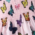 thumbnail image 4 of GYRATEDREAM Toddler Girls Dress Kids Square Neck Flutter Sleeves Casual Dress Butterfly Print Sundress for Kids, 4 of 8