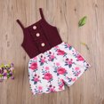 thumbnail image 3 of TheFound Kids' Flower Bodysuit Printed Bodysuit Short Pants for Summer, 3 of 8