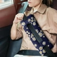 thumbnail image 2 of Floral Daisy Pattern Seatbelt Pillow - Soft Fabric Cushion for Chemotherapy Patients & Hysterectomy Recovery, 2 of 7