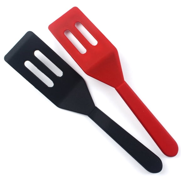 2 pack Professional Mini Spatula, Heat-Resistant Serving Spatula for Nonstick Pans, Small Turner for Brownies, Fried Eggs, Cakes, Lasagna or Cookie, Pie etc, Red and black