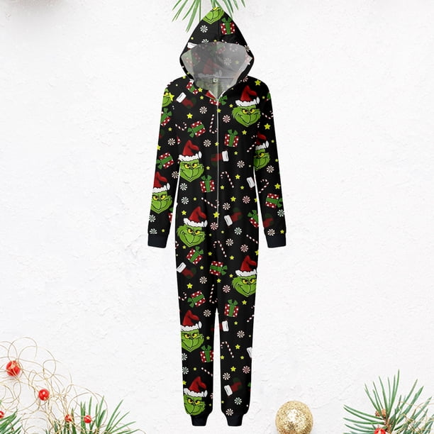 Conjunto de pijamas familiares a juego, cómoda ropa de dormir familiar con capucha, conjunto informal de ropa de descanso