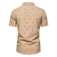 thumbnail image 4 of Penkiiy Men's Short Sleeve Wrinkle Free Shirt Button Down Printing Casual Summer Dress Shirts with Pocket Khaki Clearance, 4 of 9