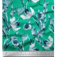 thumbnail image 1 of Soimoi Green Moss Georgette Fabric Leaves & Floral Print Fabric by Yard 42 Inch Wide, 1 of 1