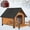 Brown(Insulated), variant on Aivituvin Outdoor Dog House, Puppy Shelter with Anti-Bite Metal Iron Frame for Medium Dogs