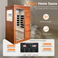 thumbnail image 3 of OUTEXER  Far Infrared Sauna  Room 1 Person at home, Indoor Okoume Wood Dry Sauna with Digital Controler,Bluetooth Player,5 Heating Panels, Christmas Birthday Gift for Family Friends, 3 of 8