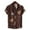 Brown, variant on Floenr Mens T Shirts,Men Casual Buttons Beach Turndown Solid Fashion Single-breasted Short-sleeved Shirt
