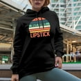 thumbnail image 2 of But First, Lipstick, Beauty Themed Merch Gift for Makeup Artist or Lovers, Cosmetologists & Beauticians, Black Hooded Sweatshirt or Hoodie, Large, 2 of 5