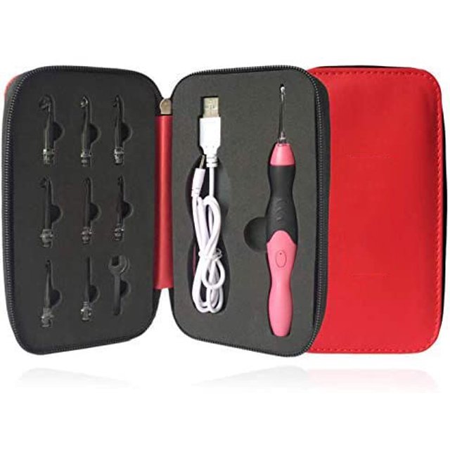 Juego de ganchillo Glow - Envoltura roja + Mango rojo Fokelyi WMZL-469-2