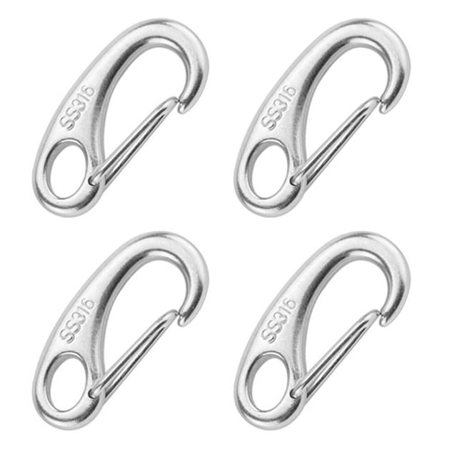 Monstrate Clip de mosquetón de 4 piezas, gancho de resorte de cuerda a presión de fijación reutilizable portátil, hebilla para acampar al Artesanía