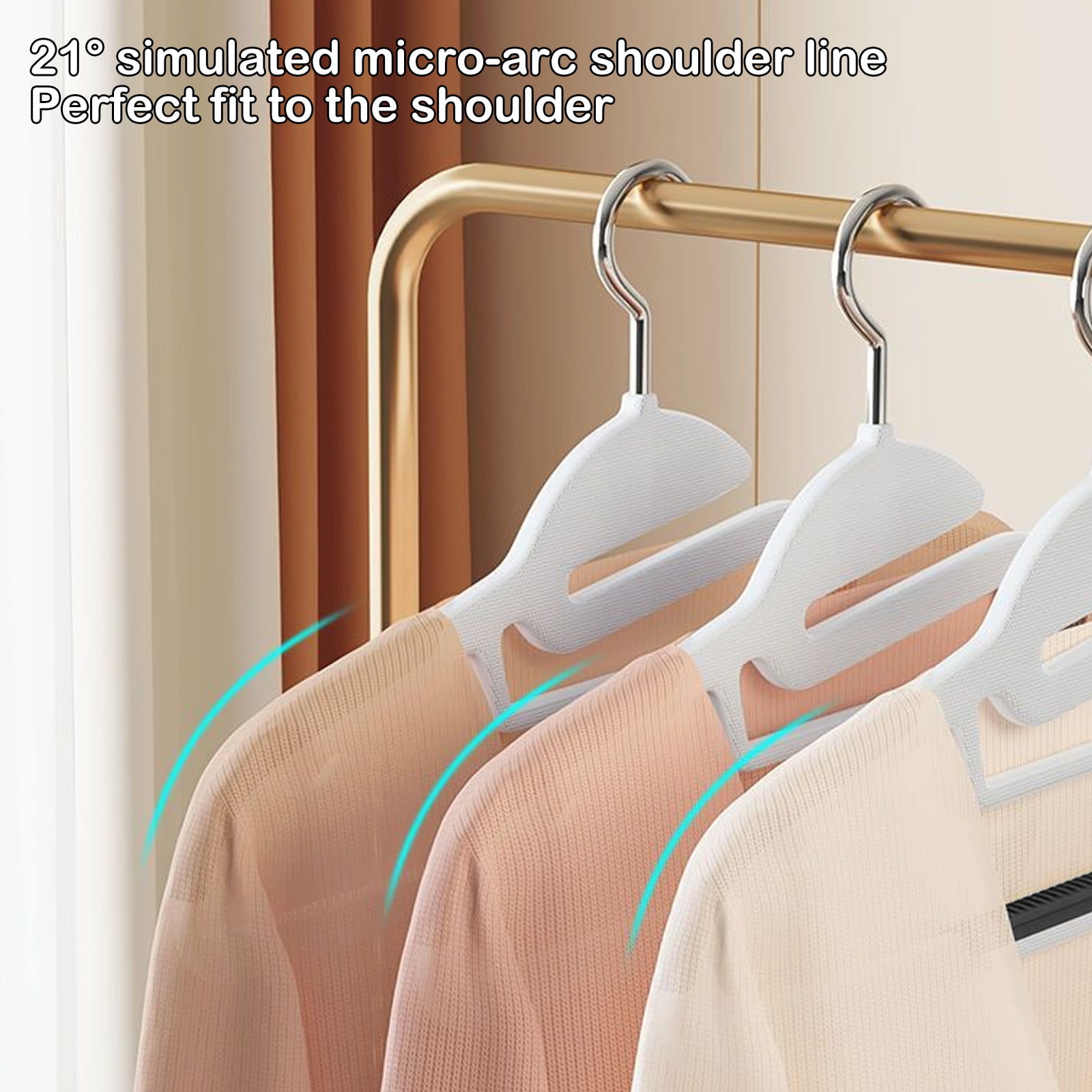 Plastic Clothes Hangers, Sweater Hangers No Shoulder Bump, Thick Heavy Duty Coat Hanger for Closet, Wide Hanger with Non-Slip Hook for Sweaters, Suits, Dresses, Jackets, Pants
