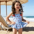 thumbnail image 2 of Edvintorg Girls One Piece Swimsuits Cute Plaid Spaghetti Straps Sleeveless Swimwear Tummy Control Bathing Suits for Girls Size 4-8, 2 of 8