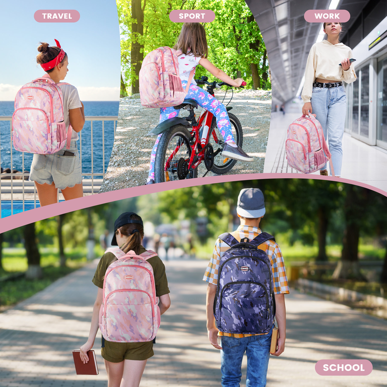 Cshidworld 17" Waterproof College Backpack, Pink photo 4
