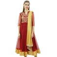 thumbnail image 6 of Atasi Designer Maroon Anarkali Kurti With Dupatta Churidar Embroidered Net Dress-22, 6 of 6