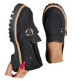 thumbnail image 3 of AUDeals Women's Mary Jane Loafers, Platform Slip On Shoes with Round Toe Comfort for Church, School and Work (Black, 9.5), 3 of 9