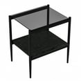 thumbnail image 5 of Set of 2 End Tables, Nightstand with Tempered Glass Tabletop, Compact Side Table with MDF Storage Shelf and Sturdy Iron Legs, Easy Assembly for Bedroom or Living Room, Gray Glass Finish, 5 of 11