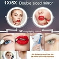 thumbnail image 4 of Wall Mirror, Light up Life& Wall Mounted Makeup Mirror LED Touch Sn Adjustable with 3 Color Lights Double Sided 1X/5X Magnifying Vanity Mirror, 4 of 7