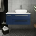 thumbnail image 2 of Fresca Stella 36" Wall Hung Right Sided Vessel Bathroom Cabinet in Royal Blue, 2 of 12