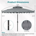 thumbnail image 3 of Gymax 9 FT Patio Umbrella w/Push Button Tilt & Crank 2-Tier Vented Top 8 Metal Ribs Gray, 3 of 10