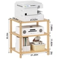 thumbnail image 2 of LELELINKY 2pc 3-Tier Media Stand, Natural Wood Audio Cabinet with Shelves, Multifunctional Entertainment Center for Living Room, Home, Naturl, 2 of 8